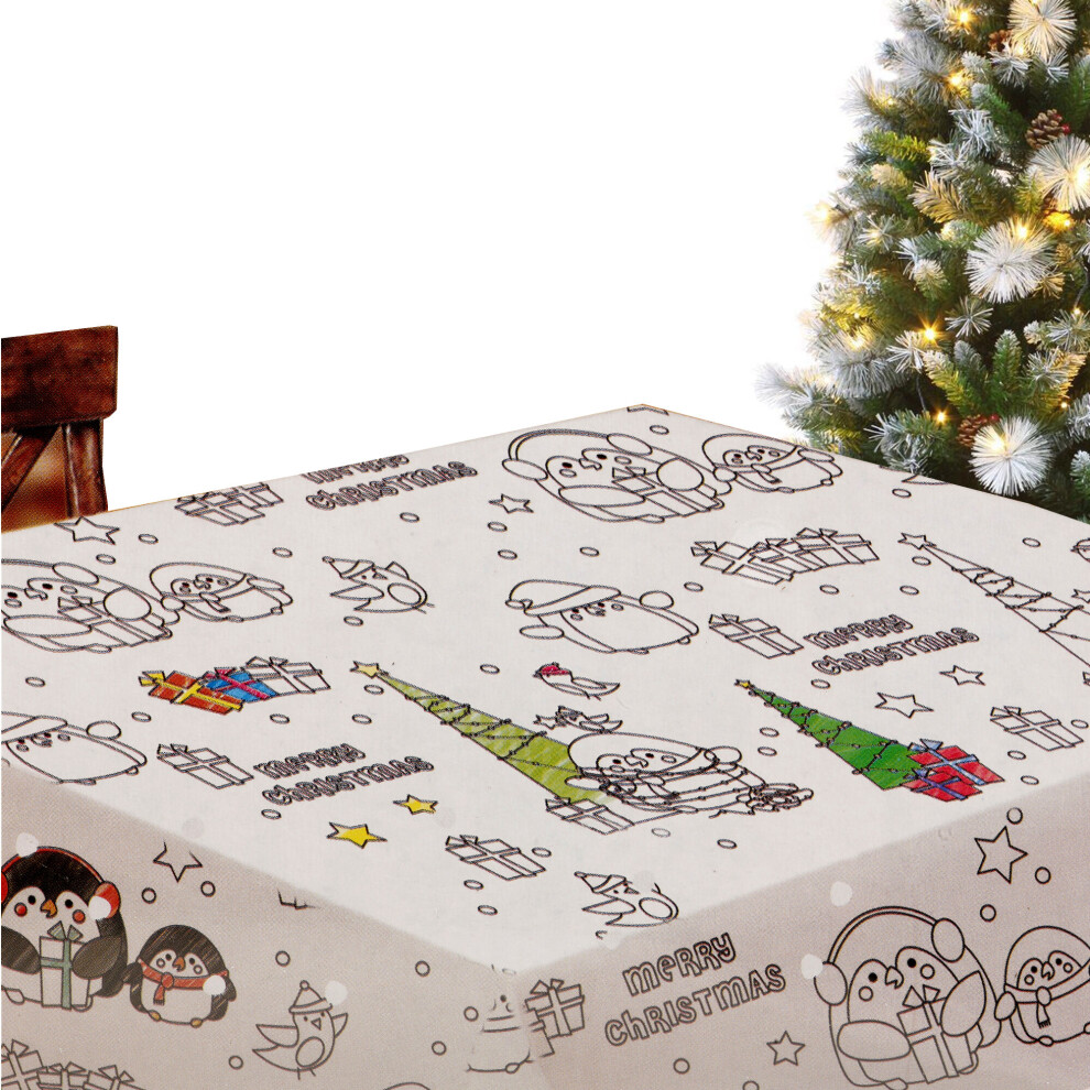 Kids Colour Your Own Christmas Tablecloth Xmas Table Cloth Decoration