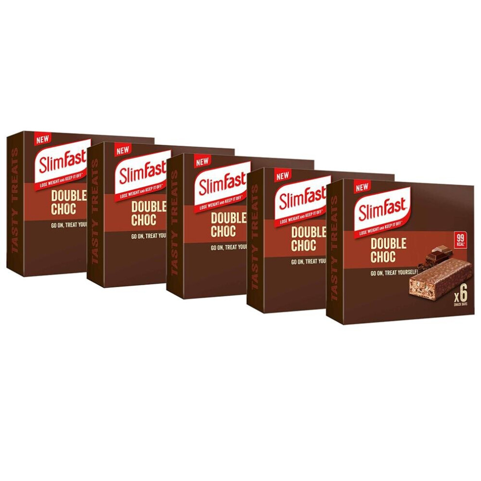 SlimFast Double Choc Snack Bar Multipacks, 5 x 6 Bar Multipack (30 Bars)