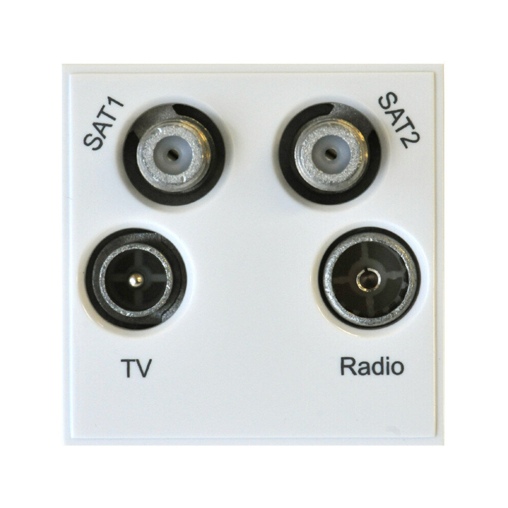 Triax Quad Tv/Radio/Sat/Sat2 Euro Insert Module White Faceplate 304264 5702663042643