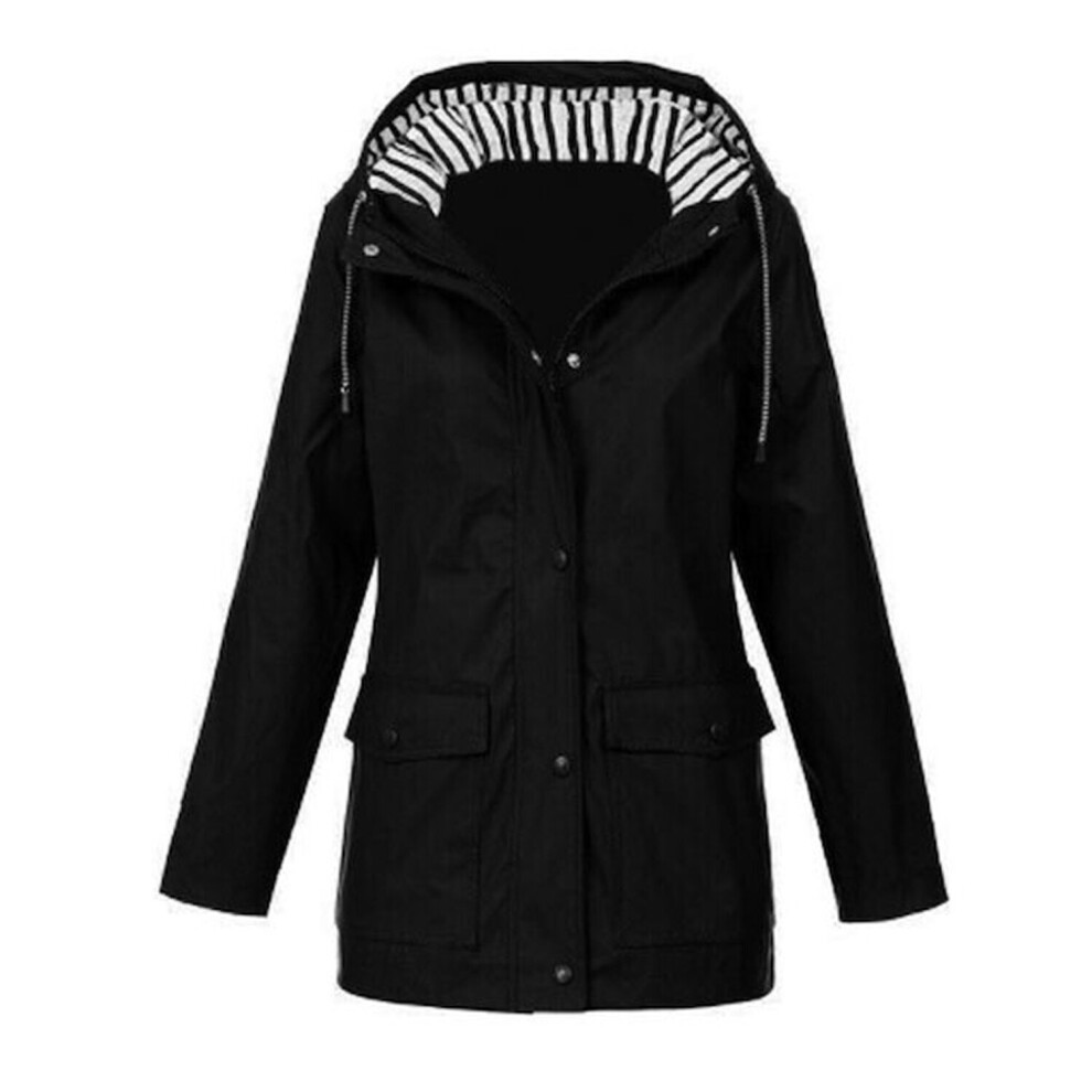 (Black, 3XL) Women's Rain Jacket