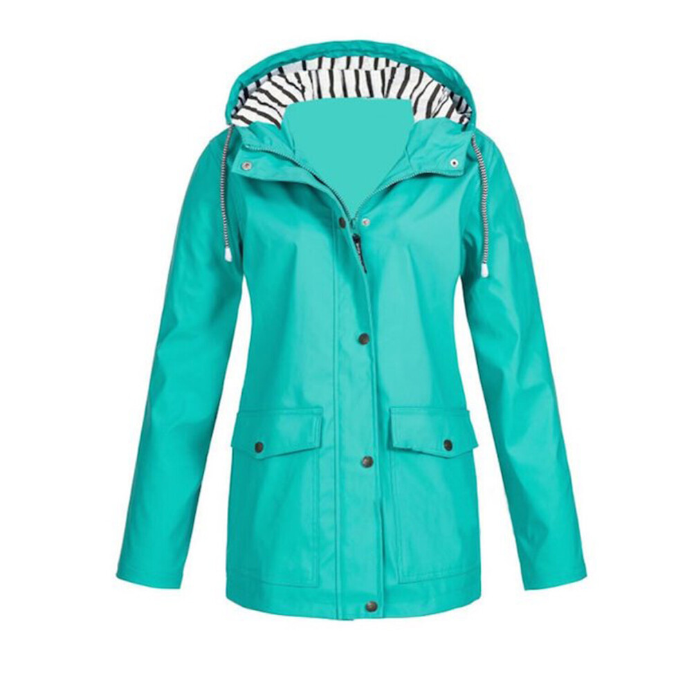 (Green, 2XL) Women's Rain Jacket