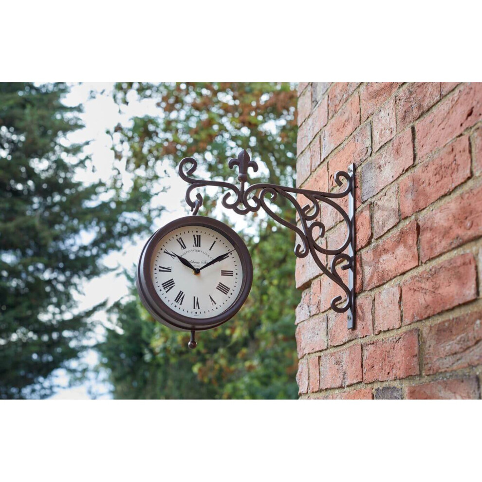 Smart Garden Marylebone Station Wall Clock 8" Thermometer Double Sided 563010