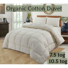 (10.5 TOG, Single) Organic Natural Cotton Coverless Duvet 7.5 & 10.5 TOG