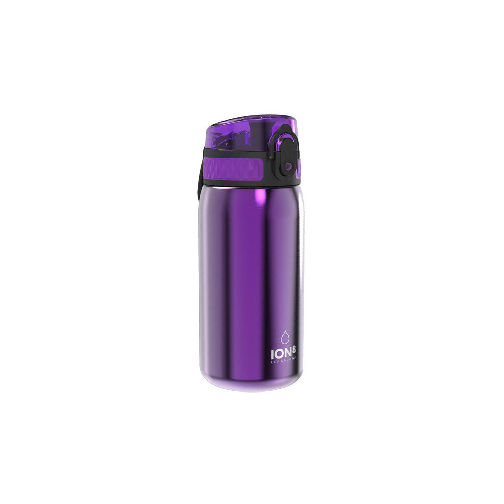 (Purple) Ion8 Leak Proof Kids' Water Bottle, Stainless Steel, 400ml