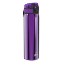 (Purple) Ion8 Leak Proof Slim Water Bottle, Stainless Steel, 600ml