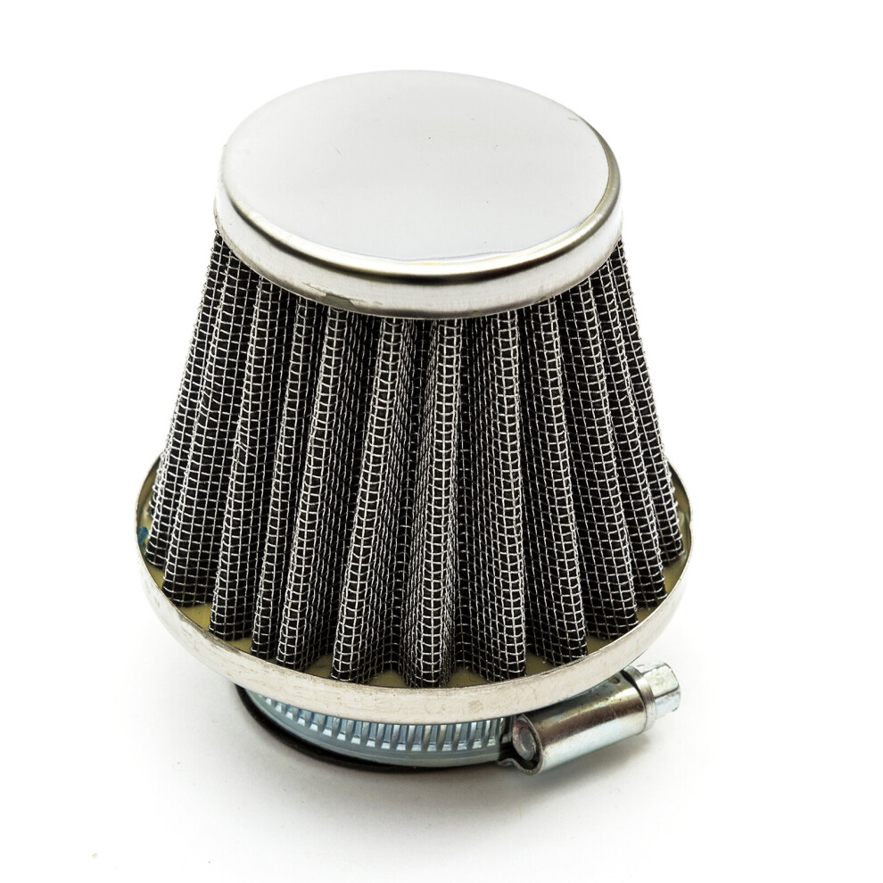 35Mm Pitbike Air Filter Performance High Flow Mushroom Style Straight Nec Silver 5055583023682