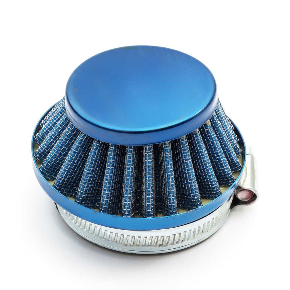 38Mm Pitbike Air Filter Performance High Flow Mushroom Style Straight Neck Blue 5055583004346