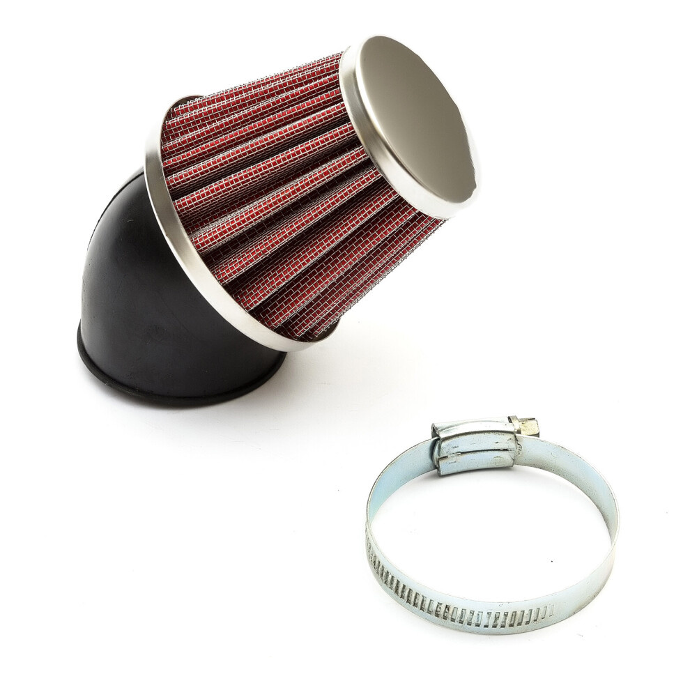 48Mm Pitbike Air Filter Performance High Flow Mushroom Style Bent Neck Red 5055583052507