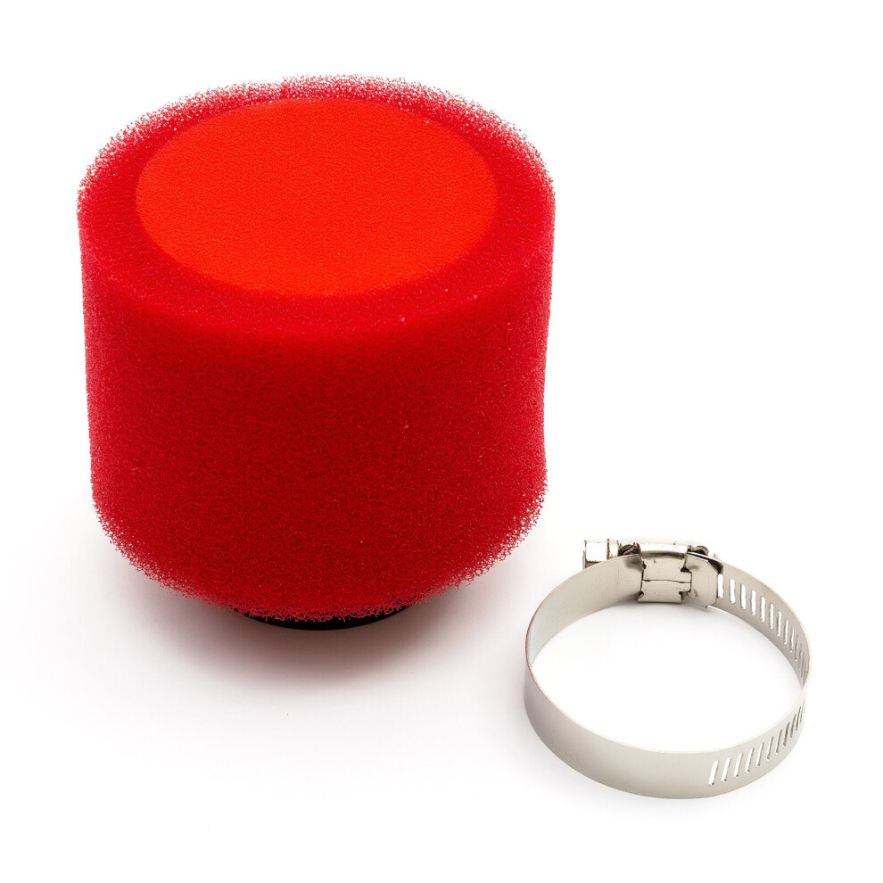 44Mm Pitbike Air Filter Performance High Flow Double Foam Straight Neck Red 5055583023729