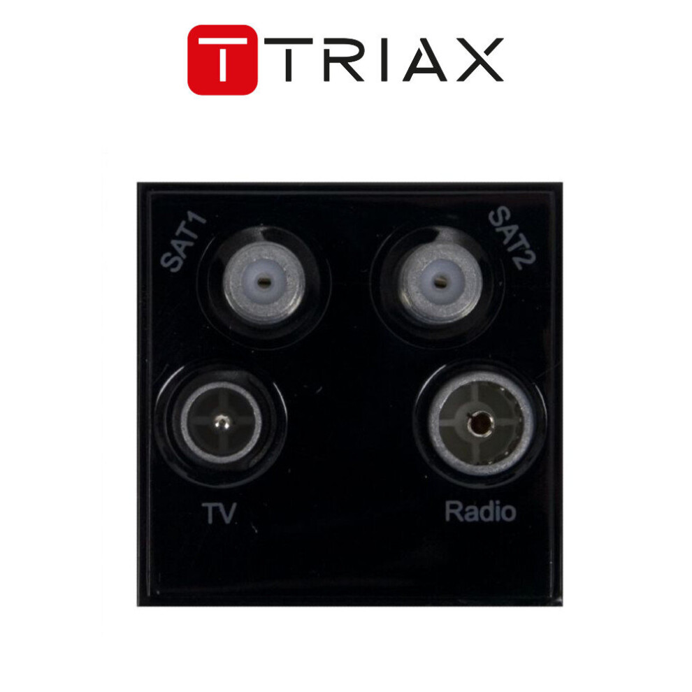 Triax Quad Tv/Radio/Sat/Sat2 Euro Insert Module Black Faceplate 304265 5702663042650