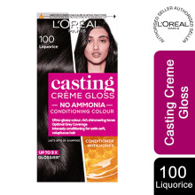 L'Oreal  Casting Creme Gloss Semi Permanent Hair Dye, 100 Liquorice