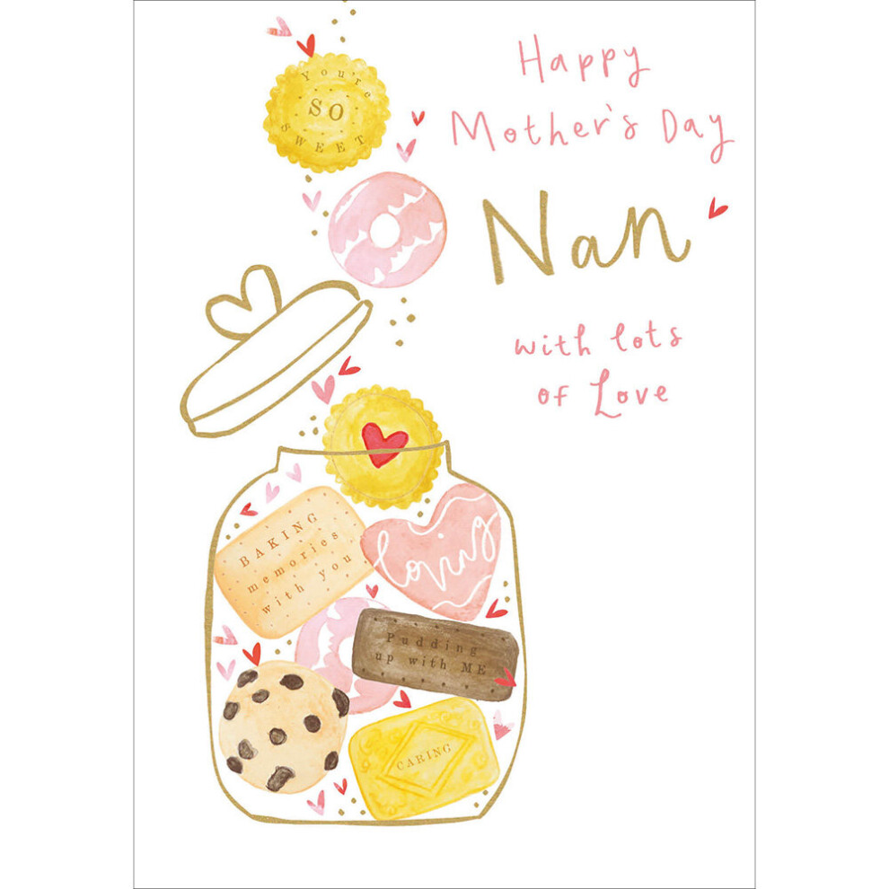 Woodmansterne Nan With Lots Of Love Foiled Mother's Day Greeting Card Mothers Day Cards