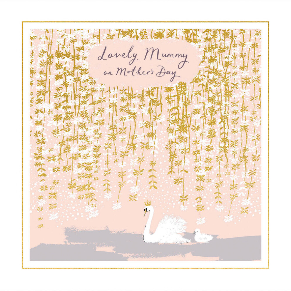 Woodmansterne Lovely Mummy Swan Foiled Mother's Day Greeting Card Beautiful Mothers Day Cards Gold
