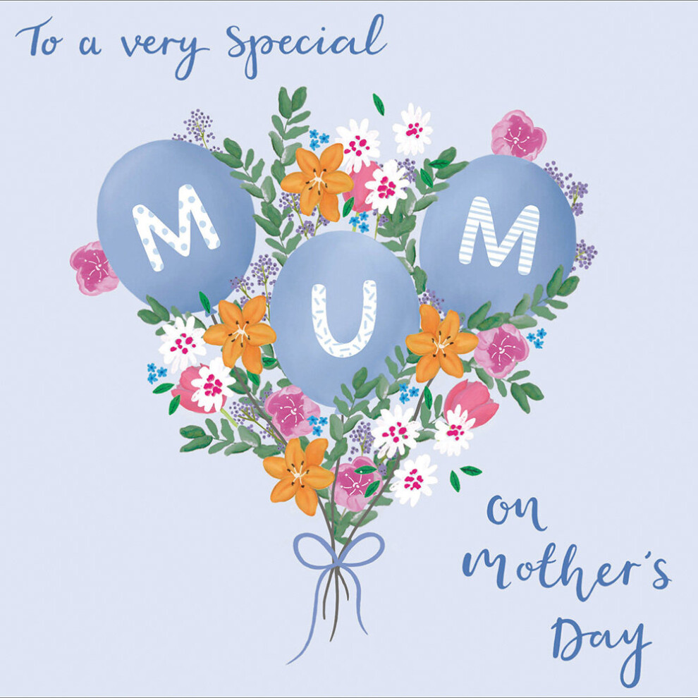 Very Special Mum Flowers & Balloons Mother's Day Greeting Card Mothers Day Cards