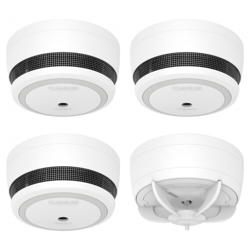 Cavius Radio Linked 3 x Smoke Alarms + 1 x Heat Alarm Kit Grade F1 LD2