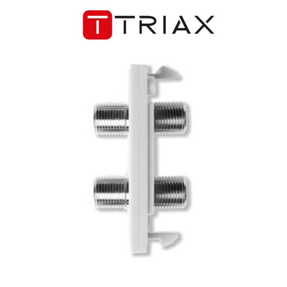 Triax Twin F Sat Back-Back Barrel Euro Insert Module White Faceplate 304246 5702663042469