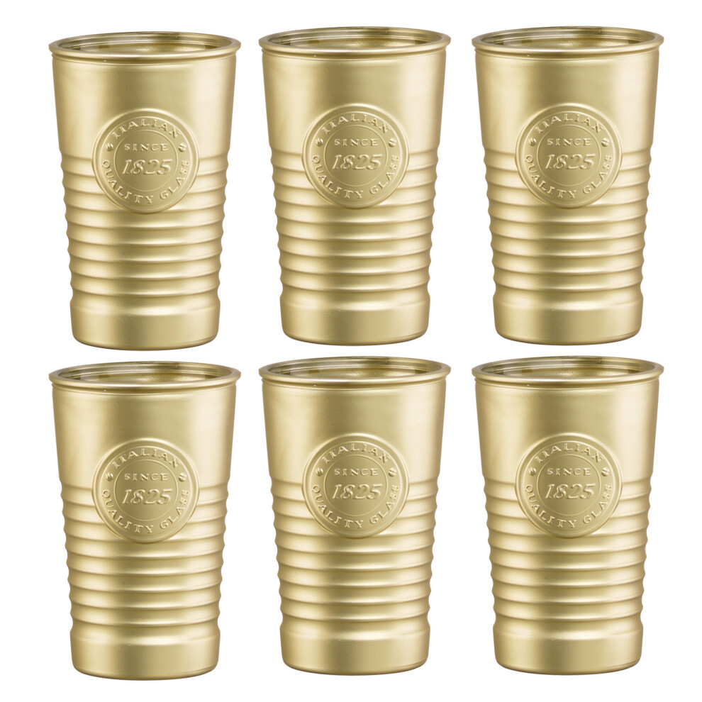 (Gold, 6) Bormioli Rocco Highball Tumblers 325ml Christmas