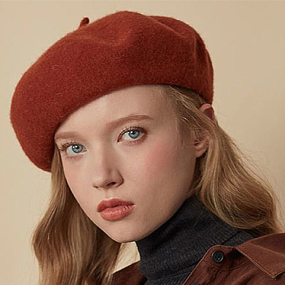 (Red, M) Classic Wool Beret