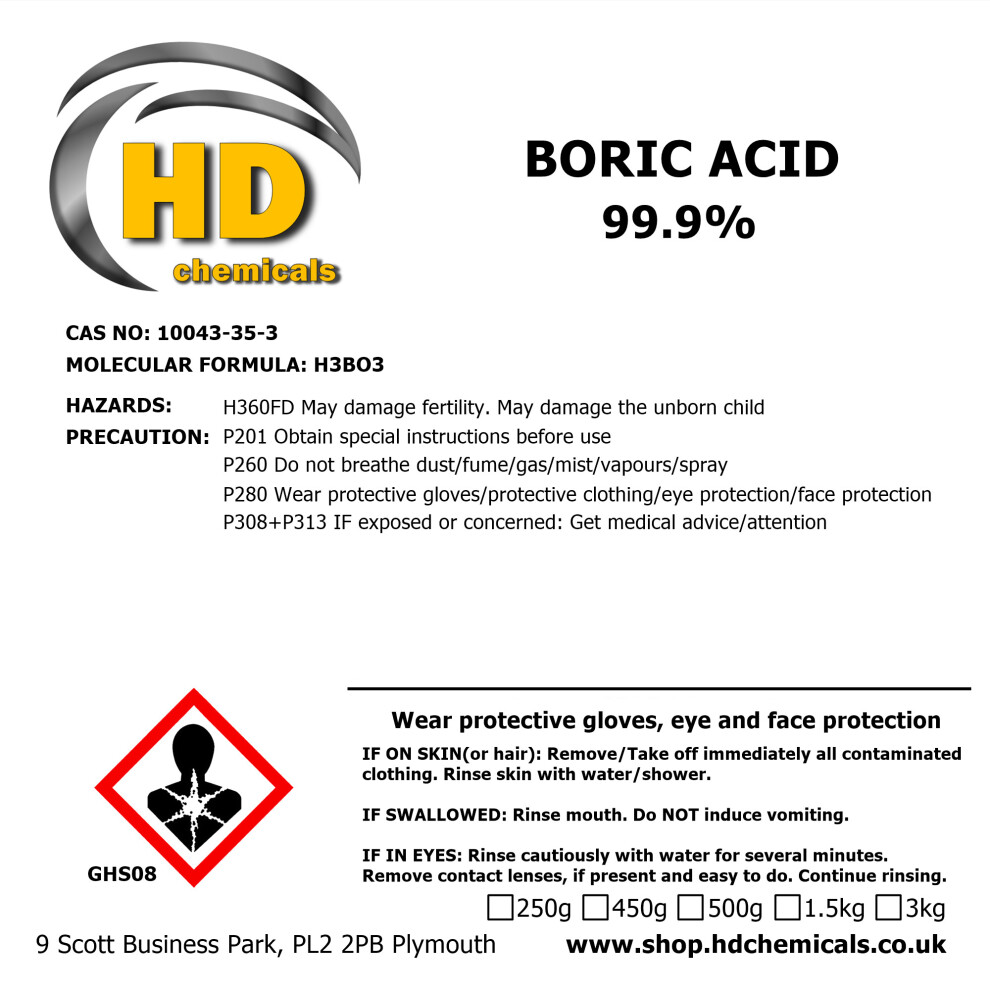 (Sample) Boric Acid 99.9% Pure Kills Ants Fleas Cockroaches