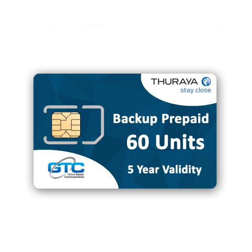 Thuraya Satellite Prepaid Backup SIM card with 60 Units Valid- 5 Years