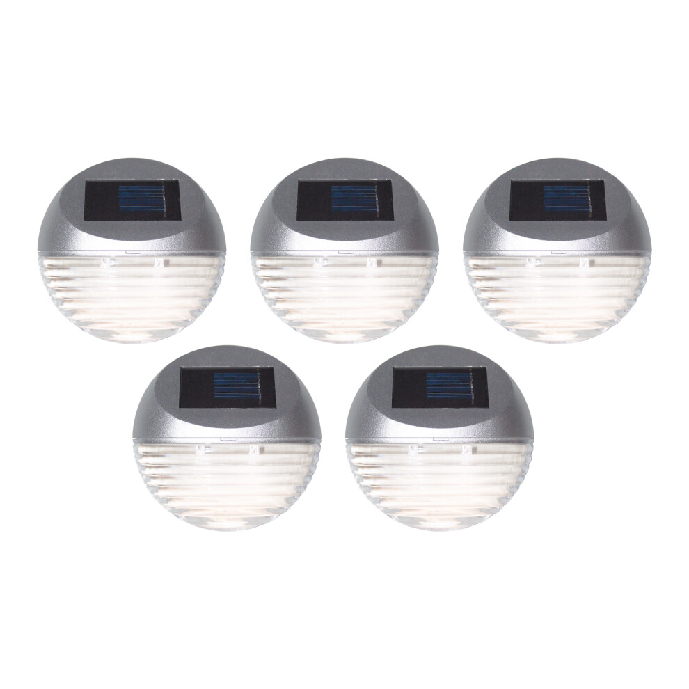 GardenKraft 17730 5-Pack of Bright White Solar Powered Fence Lights