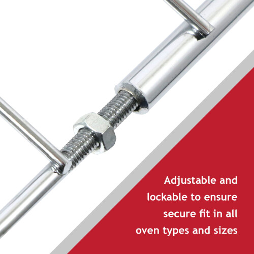 SPARES2GO Oven Liner Adjustable Shelf UNIVERSAL Extendable Locking Rack + 2 x liners 1