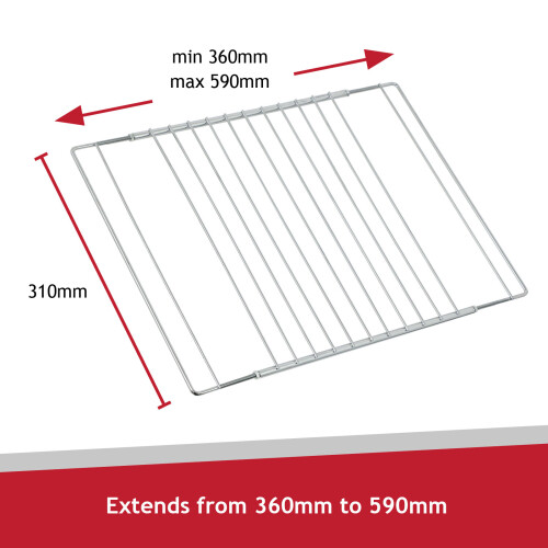 SPARES2GO Oven Liner Adjustable Shelf UNIVERSAL Extendable Locking Rack + 2 x liners 2
