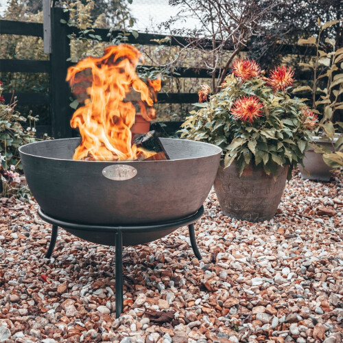 Modern 60cm Round Fire Bowl Fire Pit BBQ Outdoor Camping Barbecue