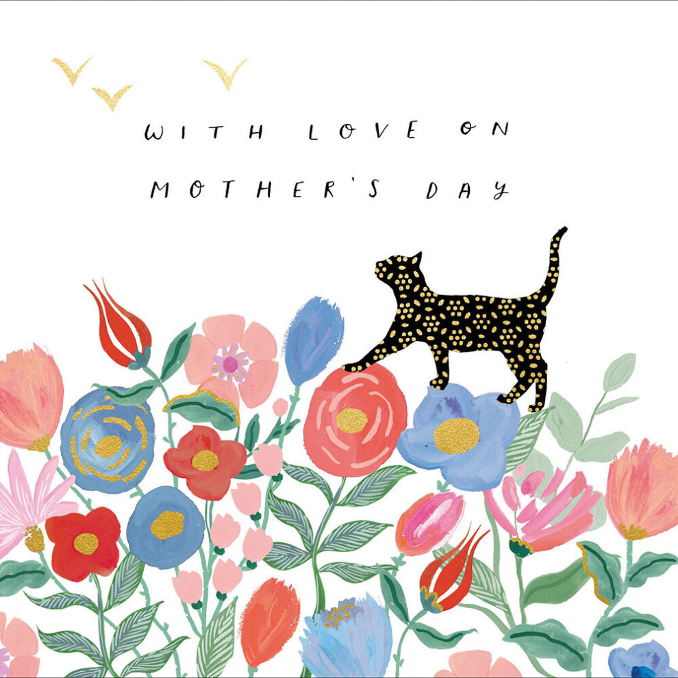 Woodmansterne With Love Cat Foiled Mother's Day Greeting Card Beautiful Mothers Day Cards Gold
