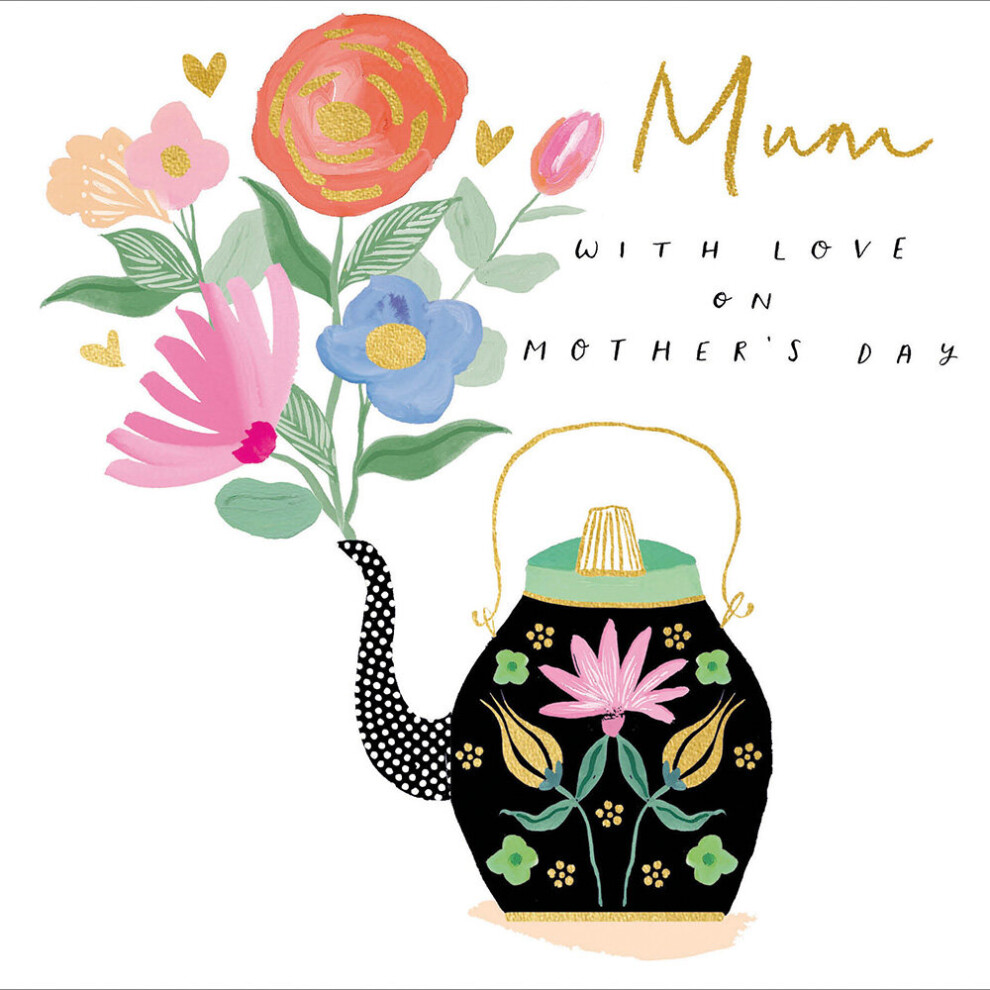 Woodmansterne Mum With Love Foiled Mother's Day Greeting Card Beautiful Mothers Day Cards Gold