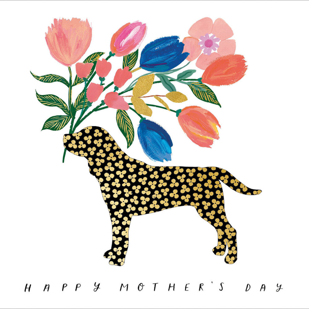Woodmansterne Doggy Delivery Foiled Mother's Day Greeting Card Beautiful Mothers Day Cards Gold