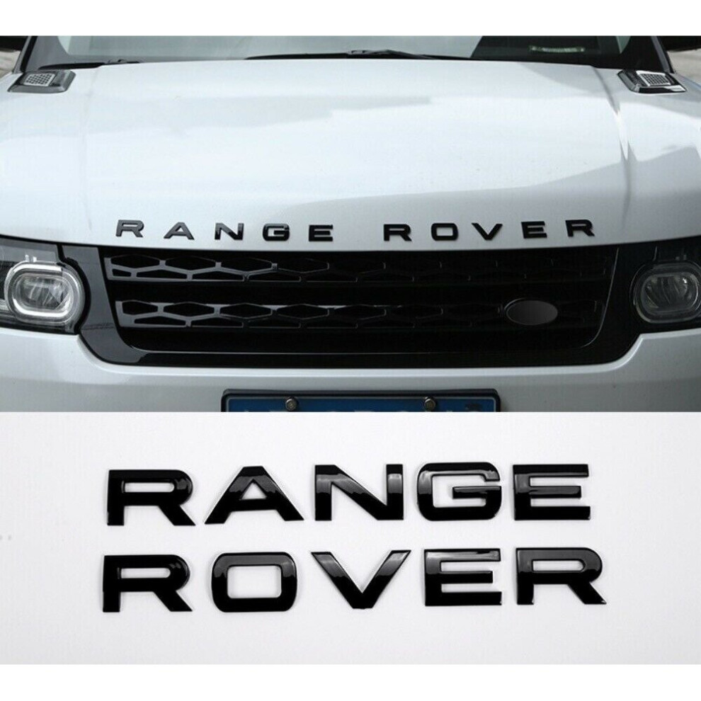 RANGE ROVER Grill Bonnet Badge Emblem -- Gloss Black