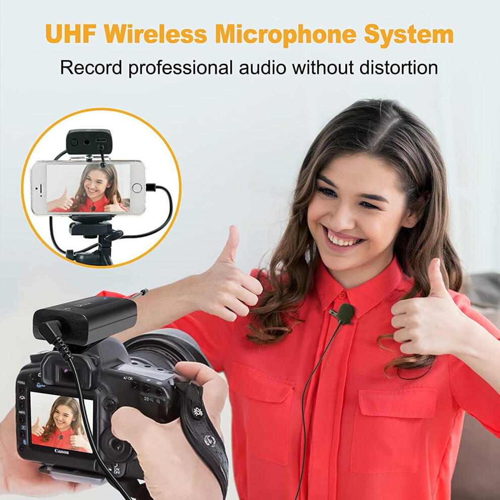 Wireless Lavalier Microphone for iPhone Android Smartphone Camera