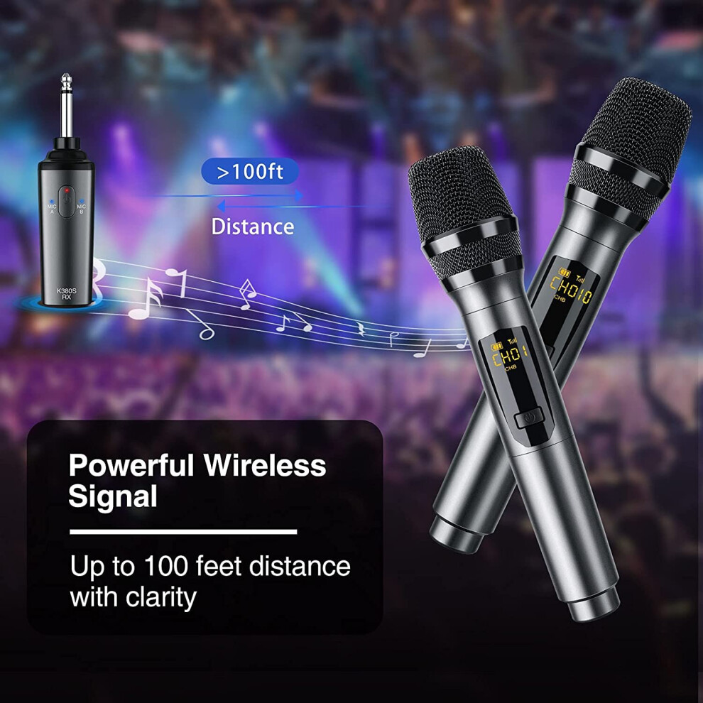 Rechargeable Wireless Microphone LEKATO Dual Wireless Microphones