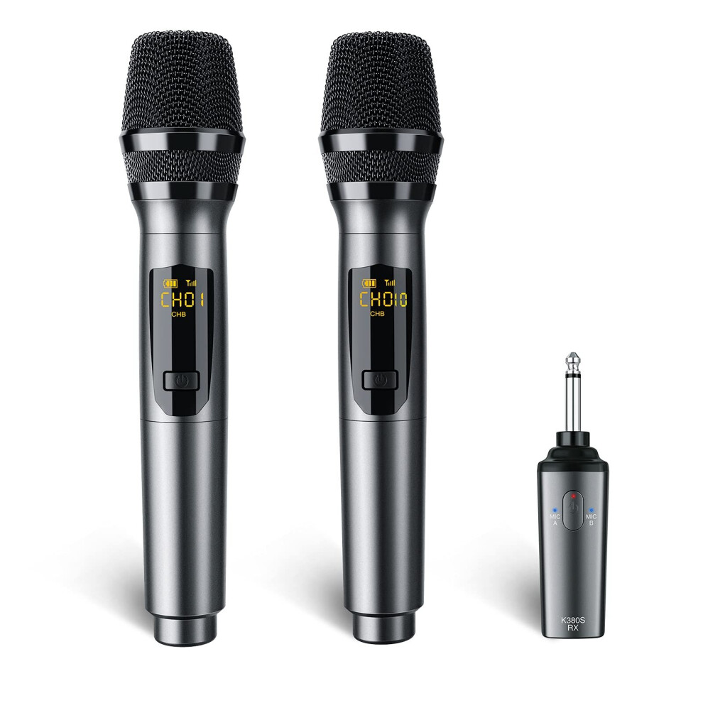 Rechargeable Wireless Microphone LEKATO Dual Wireless Microphones