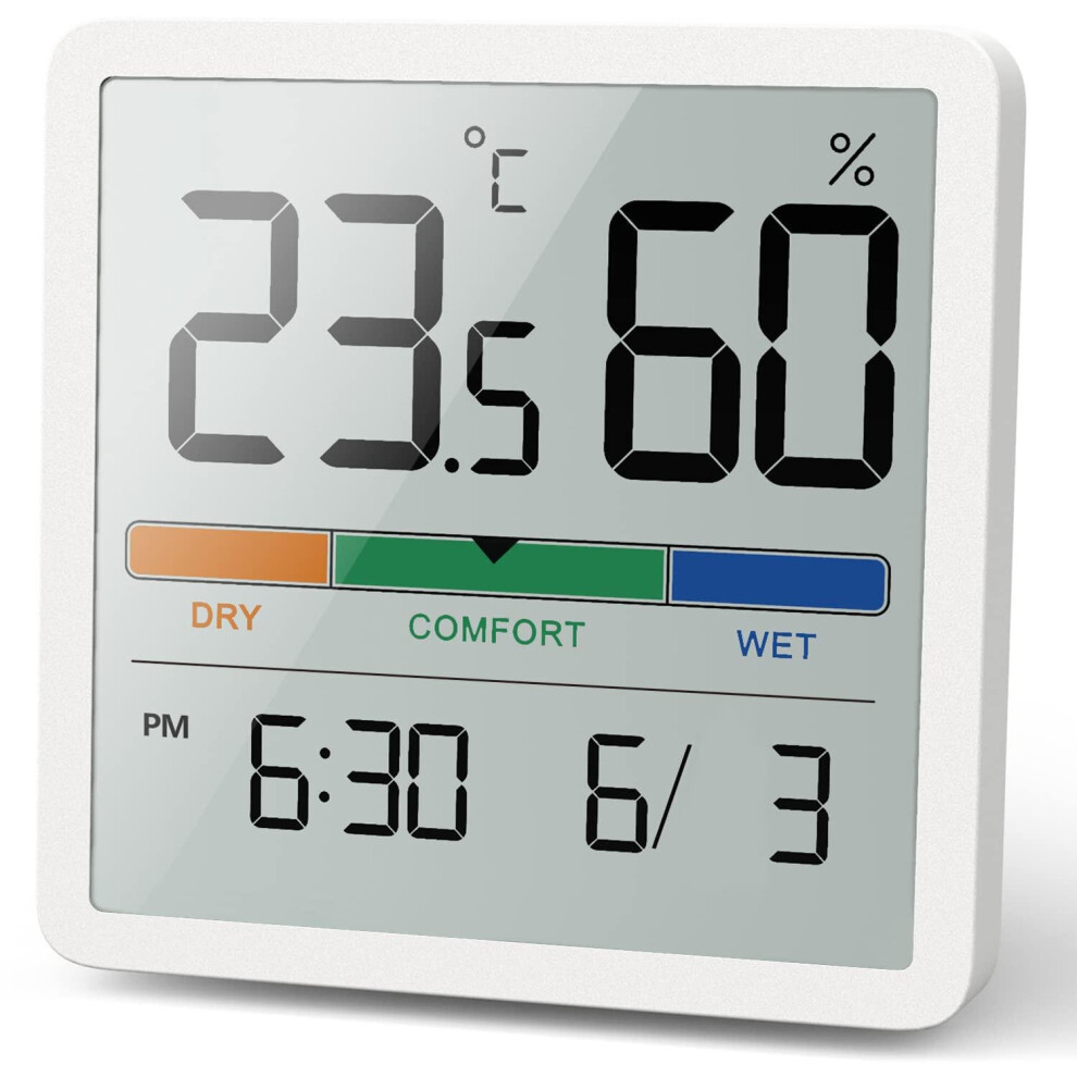 Hygrometer Indoor Thermometer, Desktop Digital Thermometer with Temperature and Humidity Monitor