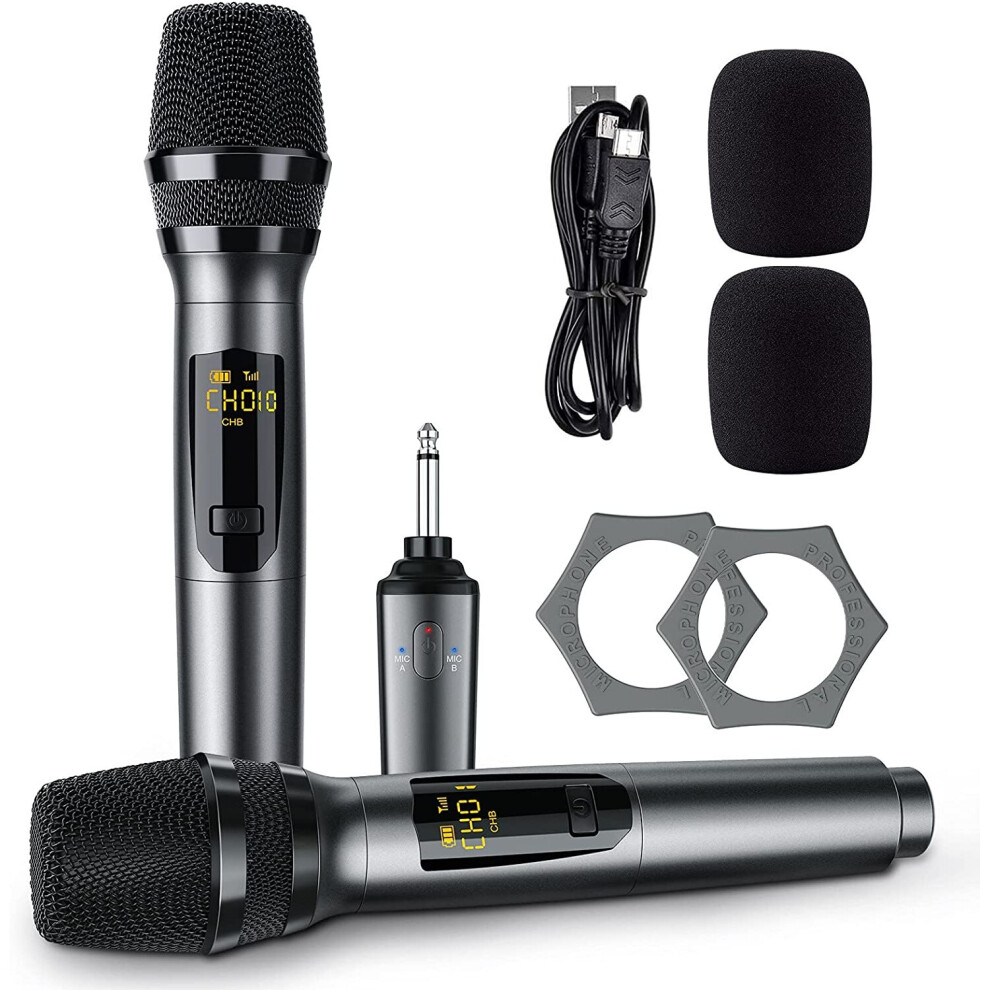 Rechargeable Wireless Microphone LEKATO Dual Wireless Microphones