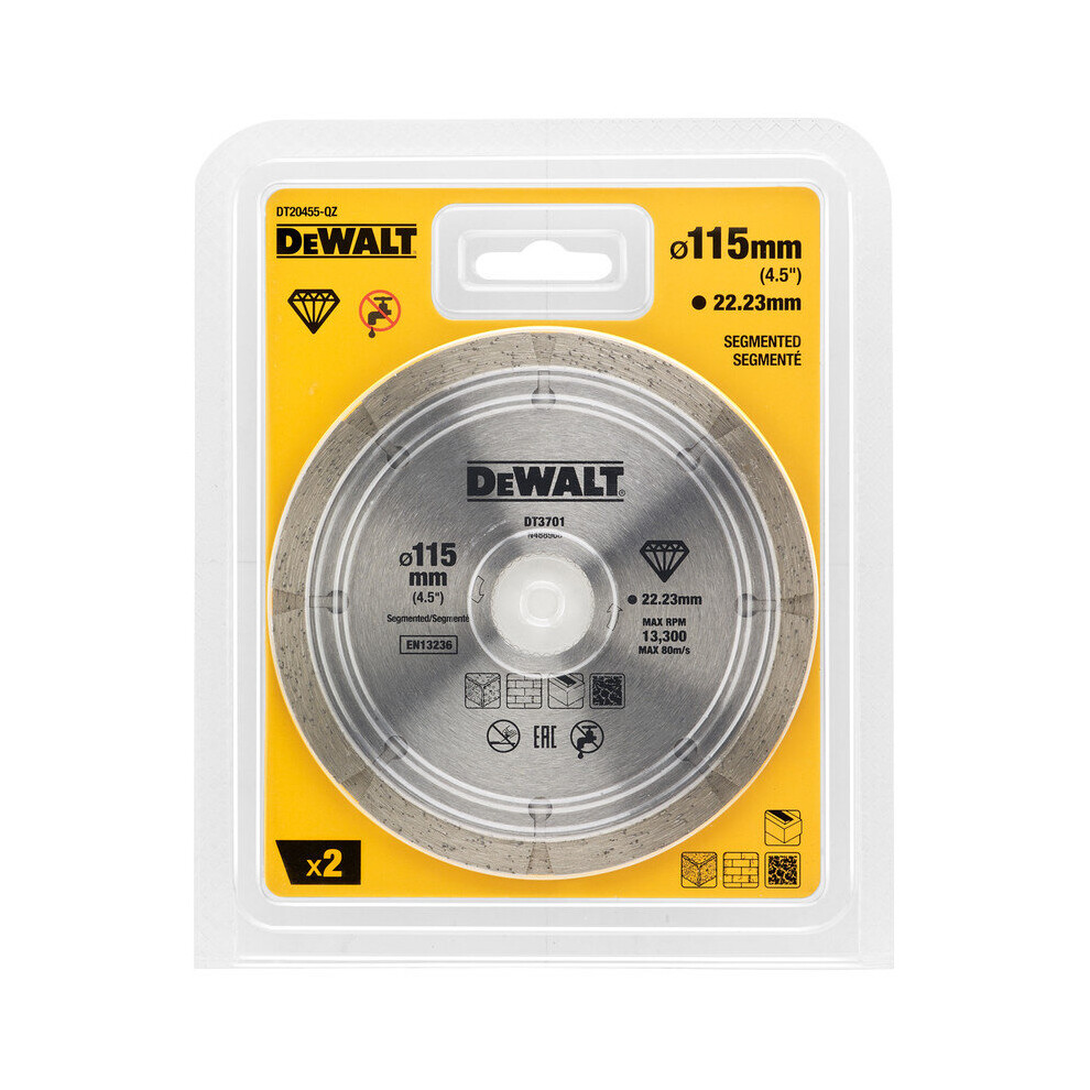 DeWALT Angle Grinder Blade 115mm Diamond Cutting Discs 4.5"