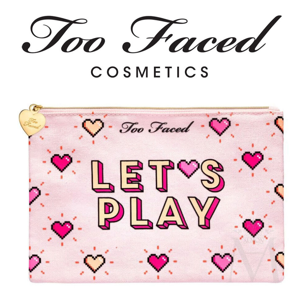 Too Faced Let's Play cosmetic make up bag, pouch