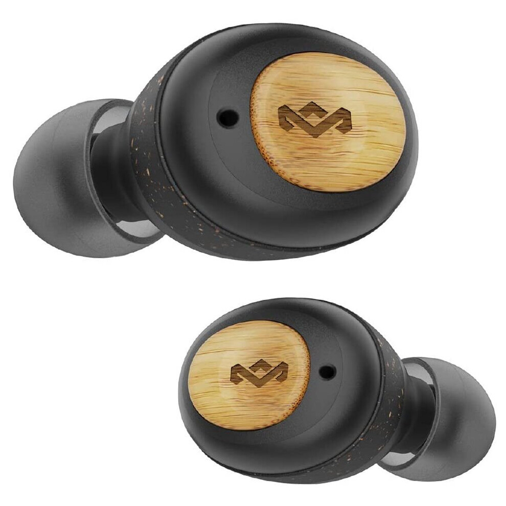 House of Marley True Wireless Champion Earphones - Compact Bluetooth 5.0 Earbuds, Up to 28 Hours Playtime with Quick Charge Rechargeable Case,