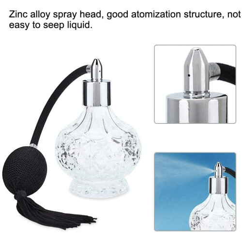 80ml Refillable Perfume Atomizer Spray Bottle Retro Glass Empty Perfume Atomizer for Perfumes, Essential Oils 2