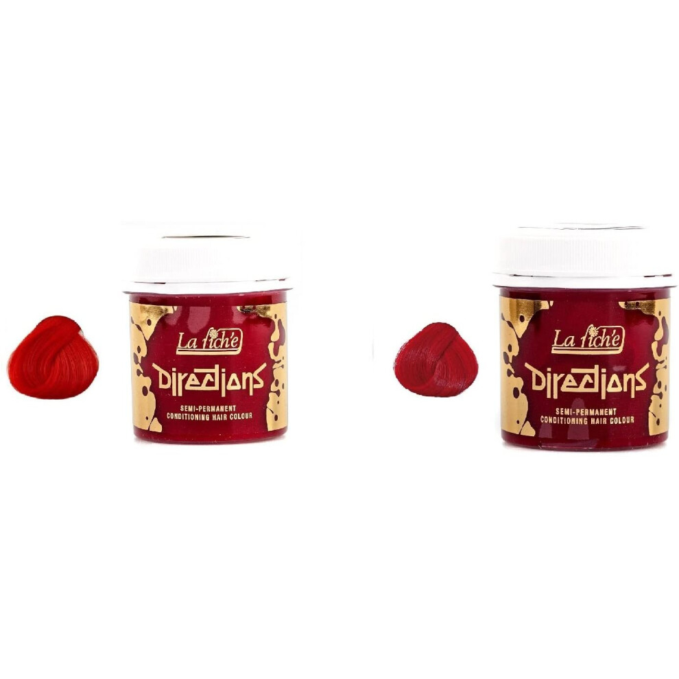 La Riche Red Directions Semi-Permanent Hair Colour Dye, Pillarbox & Poppy (2 Pack)