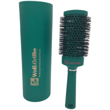 Wolf & Griffin Professional Vented Barrel Brush | Round Brush for Blow Drying | Extra Large Round Hairbrush | Ceramic Ionic Hairbrush | Jungle Green |
