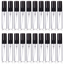 Enslz 5ml Perfume Mist Spray Bottles Refillable Mini Empty Travel Clear Refillable Atomizer Glass Bottles 20pcs (5ml, Black)