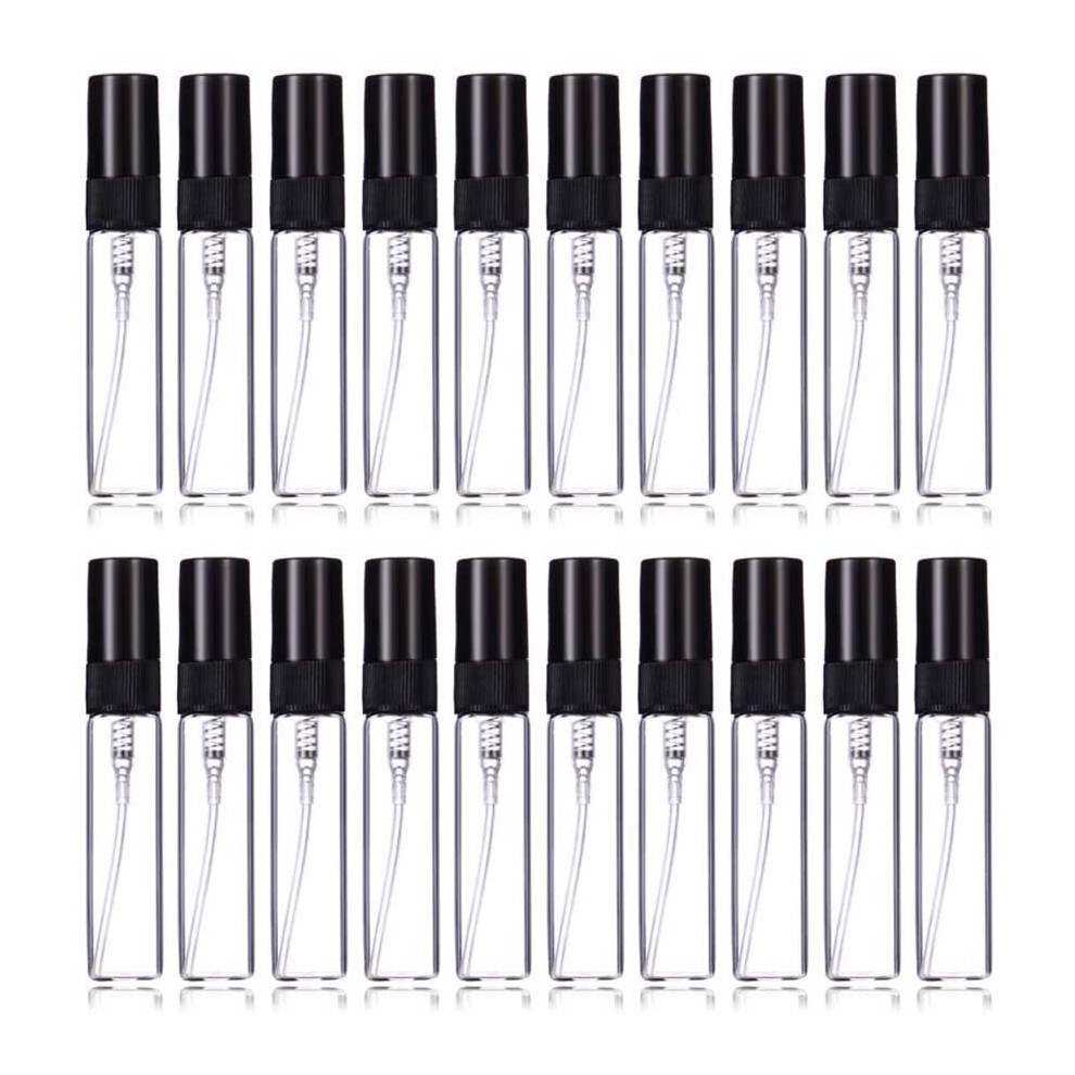 Black Enslz 5Ml Perfume Mist Spray Bottles Refillable Mini Empty Travel Clear Refillable Atomizer Glass Bottles 20Pcs (5Ml, )