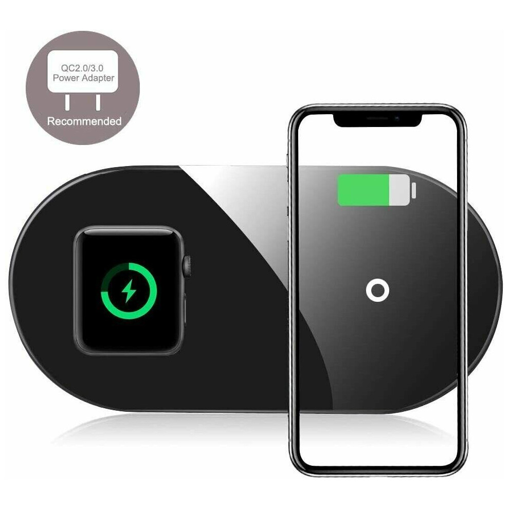 Dual Wireless Charger 2 In 1, Qi Charging Pad Compatible Apple Watch 5065004668095