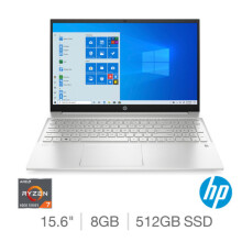 HP Pavilion, Ryzen 7, 8GB RAM, 512GB SSD, 15.6" Laptop - 15-eh0012na