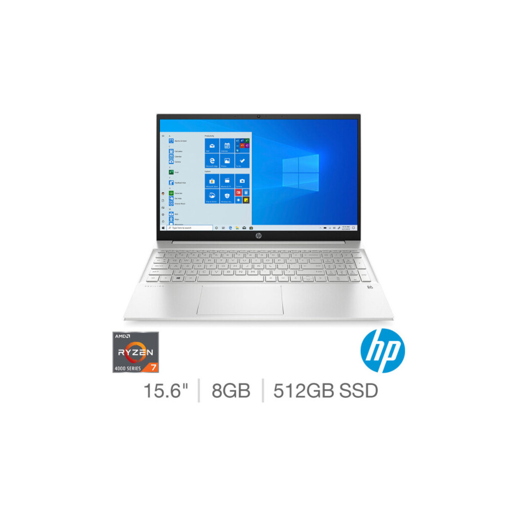 Hp Pavilion, Ryzen 7, 8Gb Ram, 512Gb Ssd, 15.6" Laptop - 15-Eh0012na