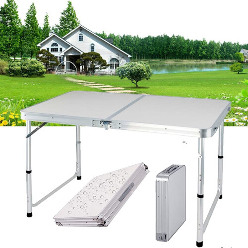 4FT HEAVY DUTY FOLDING TABLE PORTABLE PLASTIC CAMPING GARDEN PARTY 1