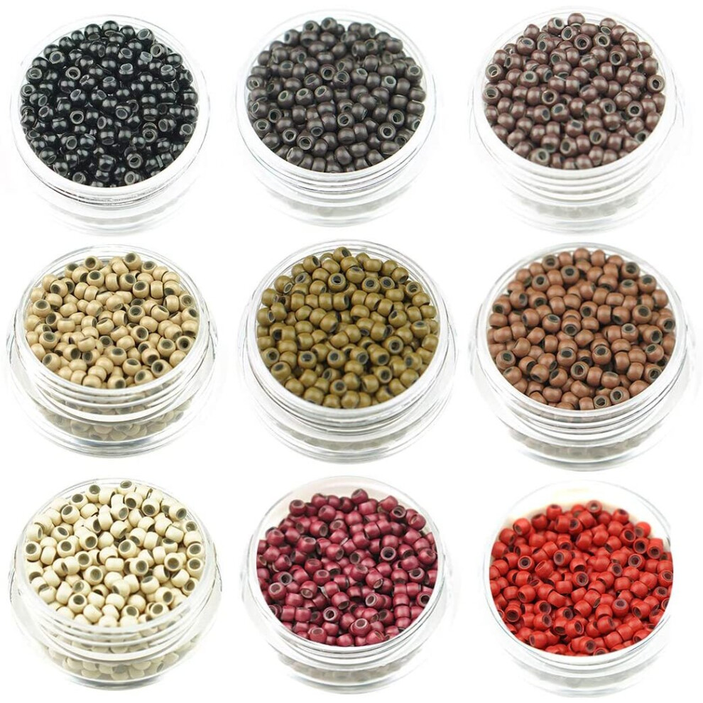 Koconi Unisex Brown 1000 Pcs Nano Rings Silicone Lined 3Mm Hair Extension Beads Micro Beads Silicone Lined Nano Beads Silicone Lined Nano Rings #3 Dark
